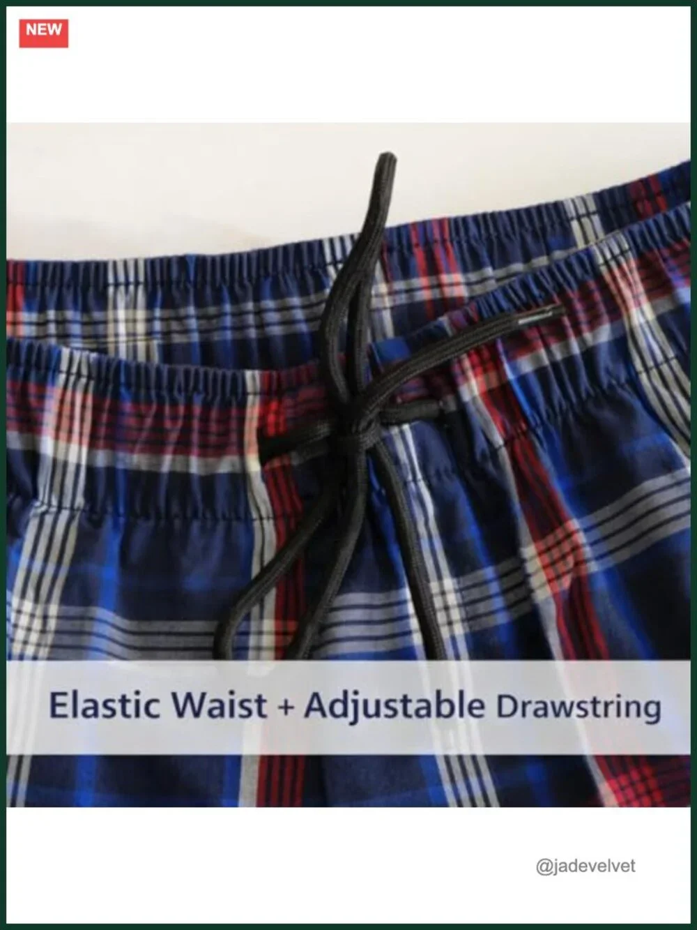 Long Sleeve Cotton Knit Tee & Plaid Pajama Pants Set with Drawstring Waist